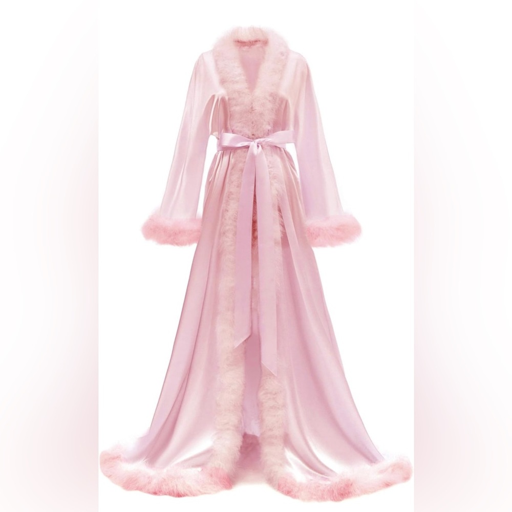 Yexinbridsl Feather Bridal Robe | Size Small